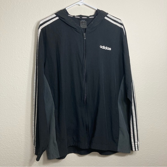 adidas Jackets & Coats Adidas Zip Up Jacket Large Black Hooded